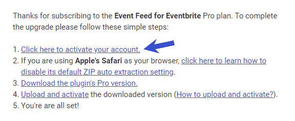 Clicking on the activation link in the e-mail